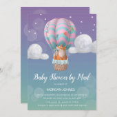 luchtballondieren Baby shower per post uitnodiging (Voorkant / Achterkant)
