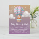 luchtballondieren Baby shower per post uitnodiging (Staand voorkant)