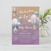 luchtballondieren Baby shower per post uitnodiging (Staand voorkant)