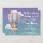 luchtballondieren Baby shower per post uitnodiging (Voorkant / Achterkant)