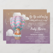 luchtballondieren Baby shower per post uitnodiging (Voorkant / Achterkant)