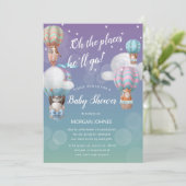 luchtballondieren Baby shower per post uitnodiging (Staand voorkant)