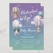 luchtballondieren Baby shower per post uitnodiging (Voorkant / Achterkant)