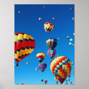 Luchtballonnen Albuquerque NM Blue Sky Poster