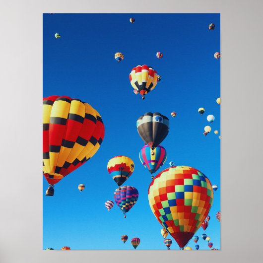 Luchtballonnen Albuquerque NM Blue Sky Poster (Voorkant)
