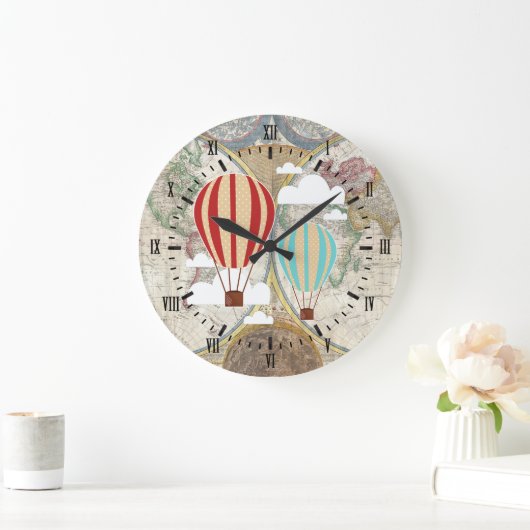  luchtballonnen Antiek Wereldkaart Grote Klok (Huis)