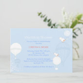 Luchtballonnen Baby Blue Vrijgezellenfeest Kaart (Staand voorkant)