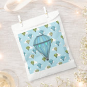 Luchtballonnen blauw en groen troebel luchtruim bedankzakje (Geknipt)