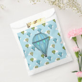 Luchtballonnen blauw en groen troebel luchtruim bedankzakje (Gezegeld)