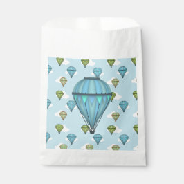 Luchtballonnen blauw en groen troebel luchtruim bedankzakje