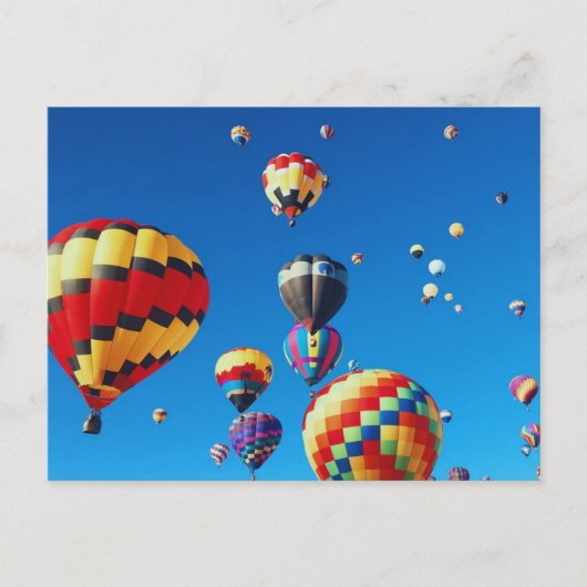 Luchtballonnen blauwe hemel briefkaart (Voorkant)