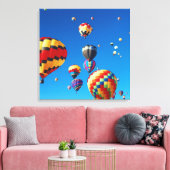 Luchtballonnen blauwe hemel canvas afdruk (Insitu (Woonkamer))