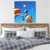 Luchtballonnen blauwe hemel canvas afdruk (Insitu (Slaapkamer))