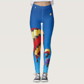 Luchtballonnen blauwe hemel leggings (Voorkant)