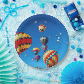 Luchtballonnen blauwe hemel papieren bordje (Feest)