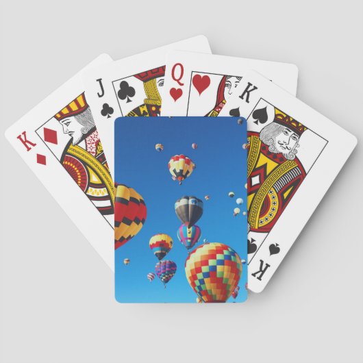 Luchtballonnen blauwe hemel pokerkaarten (Achterkant)