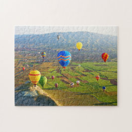 Luchtballonnen boven Groen Gebied Jigzaag Puzzle Legpuzzel