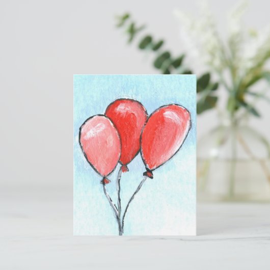 Luchtballonnen Briefkaart (Staand voorkant)