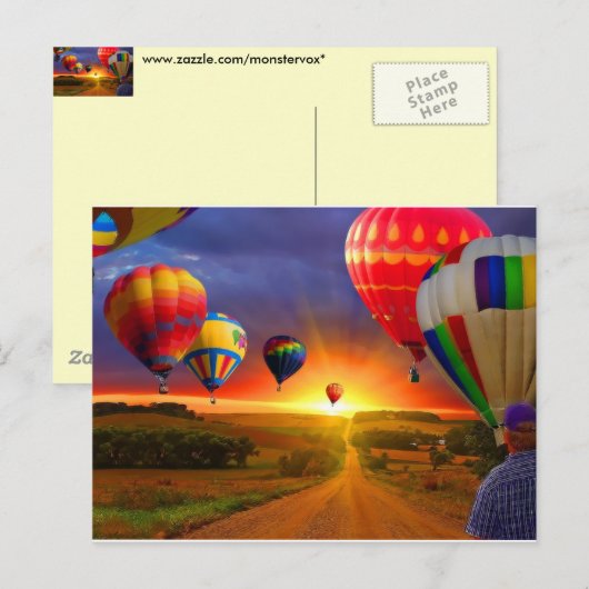 Luchtballonnen Briefkaart (Voorkant / Achterkant)