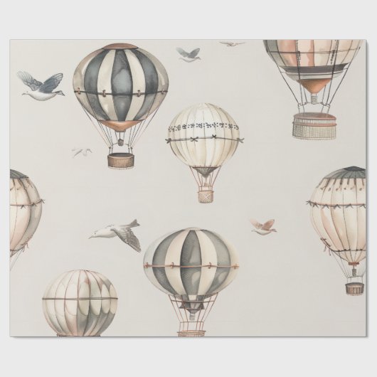  luchtballonnen cadeaupapier (Vlak)