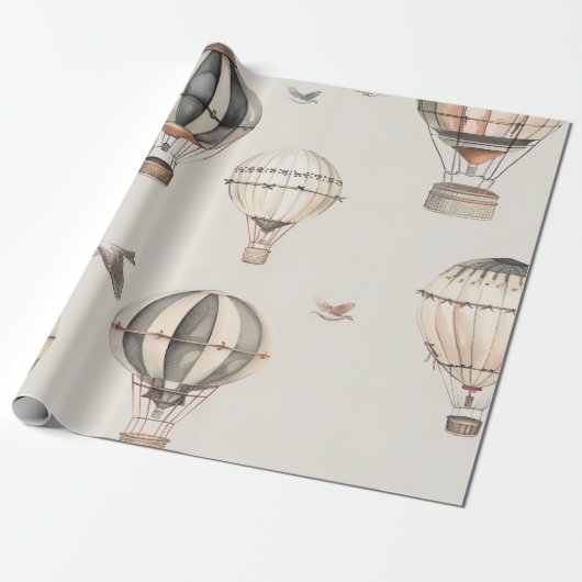  luchtballonnen cadeaupapier (Uitgerold)