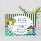 Luchtballonnen, carrousel, carnaval Circus Birthda Kaart (Staand voorkant)