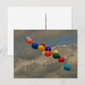 Luchtballonnen die in het Briefkaart van de wind b (Voorkant / Achterkant)