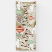 Luchtballonnen en Baby shower van  Wereldkaart Spandoek (Verticaal)