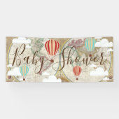 Luchtballonnen en Baby shower van  Wereldkaart Spandoek (Horizontaal)