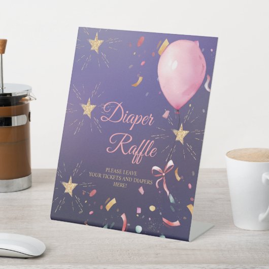 Luchtballonnen en Confetti diapluiers Reclamebord Met Voetstuk (Insitu)