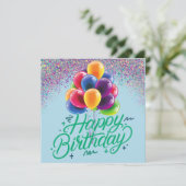 Luchtballonnen en Confetti Kaart (Staand voorkant)