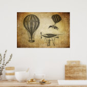 luchtballonnen en luchtschepen poster (Keuken)