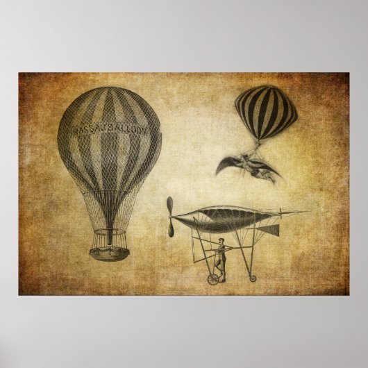 luchtballonnen en luchtschepen poster (Voorkant)