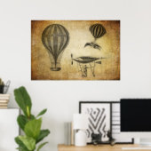 luchtballonnen en luchtschepen poster (Thuiskantoor)