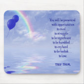 Luchtballonnen en regenboog met citaat muismat (Voorkant)