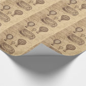 Luchtballonnen en reizigerskompas cadeaupapier (Hoek)