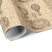 Luchtballonnen en reizigerskompas cadeaupapier (Rol Hoek)