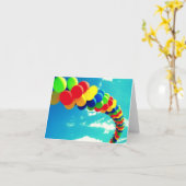 Luchtballonnen en Sky Notecard Kaart (Gele Bloem)