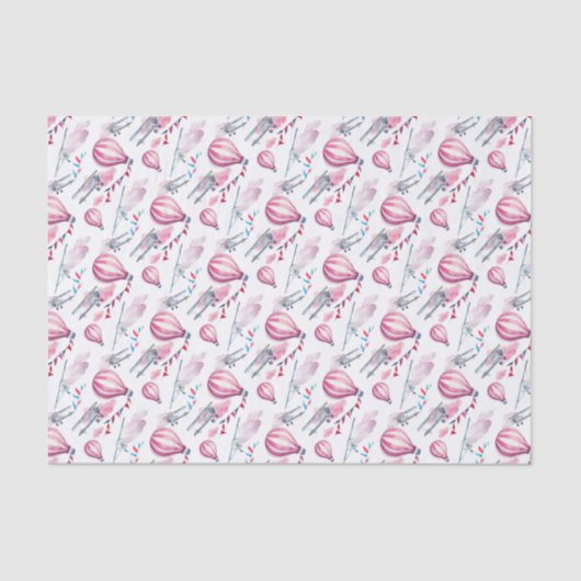 Luchtballonnen en vleugelvliegtuigen tissuepapier (Voorkant)