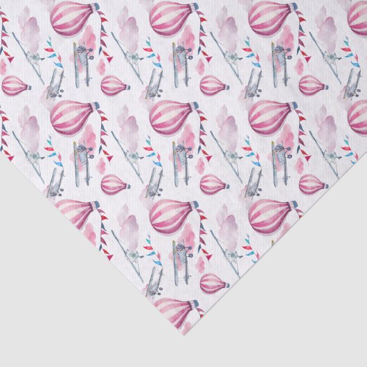 Luchtballonnen en vleugelvliegtuigen tissuepapier (Detail)