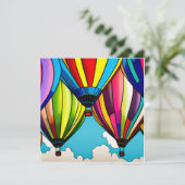 Luchtballonnen Feestdagenkaart (Staand voorkant)