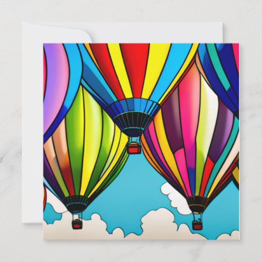 Luchtballonnen Feestdagenkaart (Voorkant)