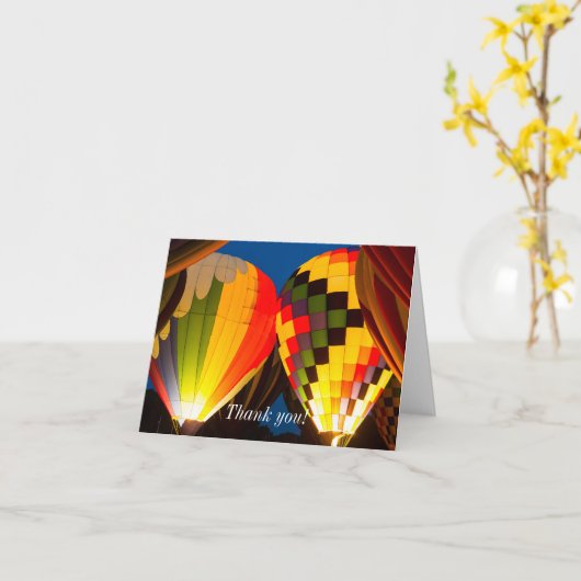 Luchtballonnen Gloeien Bedankkaart Kaart (Gele Bloem)