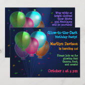 Luchtballonnen gloeien in de donkere feestdagen kaart (Voorkant / Achterkant)