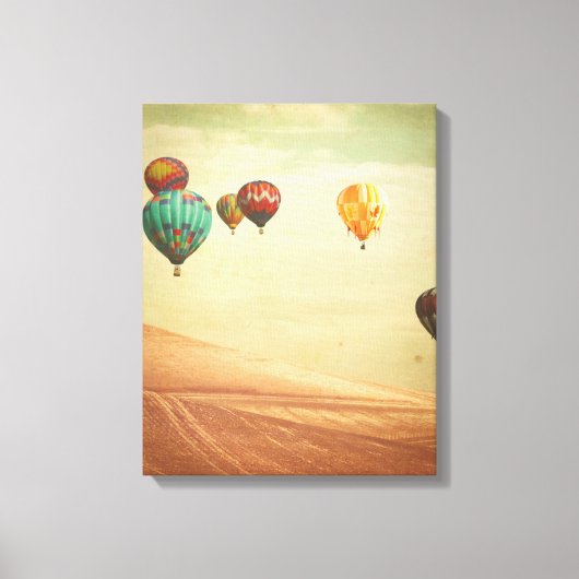 Luchtballonnen in de lucht canvas afdruk (Voorkant)