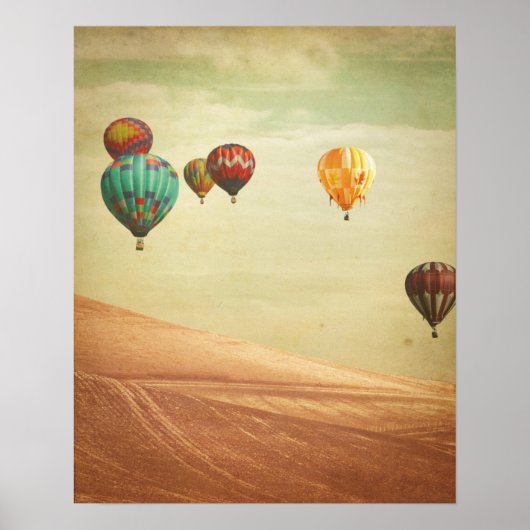 Luchtballonnen in de lucht poster (Voorkant)