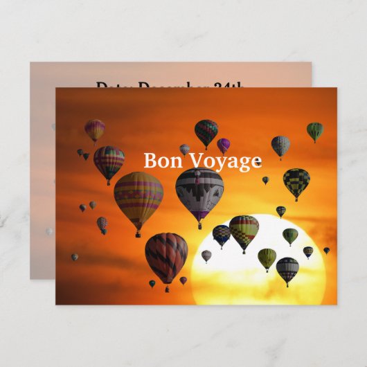 Luchtballonnen in de vlucht kaart (Voorkant / Achterkant)