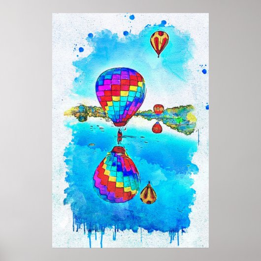 Luchtballonnen in de vlucht poster (Voorkant)