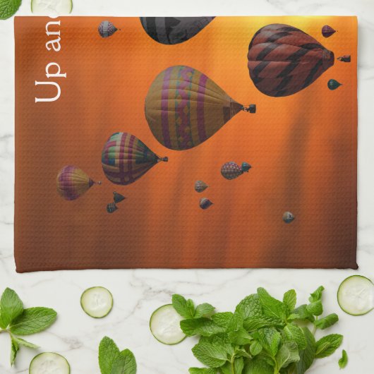 Luchtballonnen in de vlucht theedoek (Gevouwen)