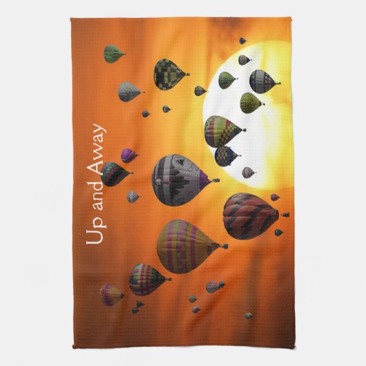 Luchtballonnen in de vlucht theedoek (Verticaal)